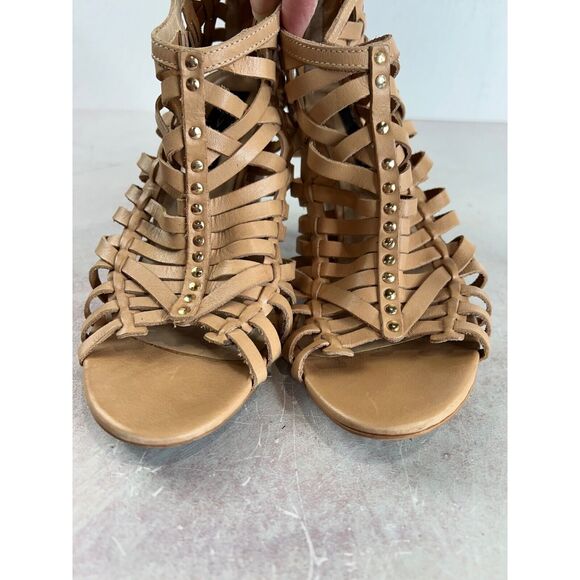 Steven By Steve Madden Womens‎ Milana 7.5M Leather Wedges Tan Braided Boho - Picture 11 of 11